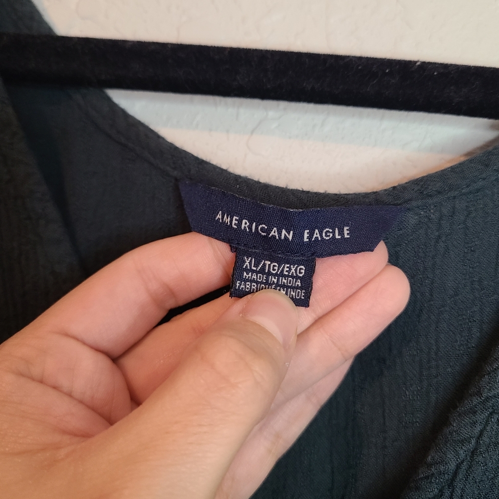 American Eagle Button-Front Ruffled Blouse XL - image 4